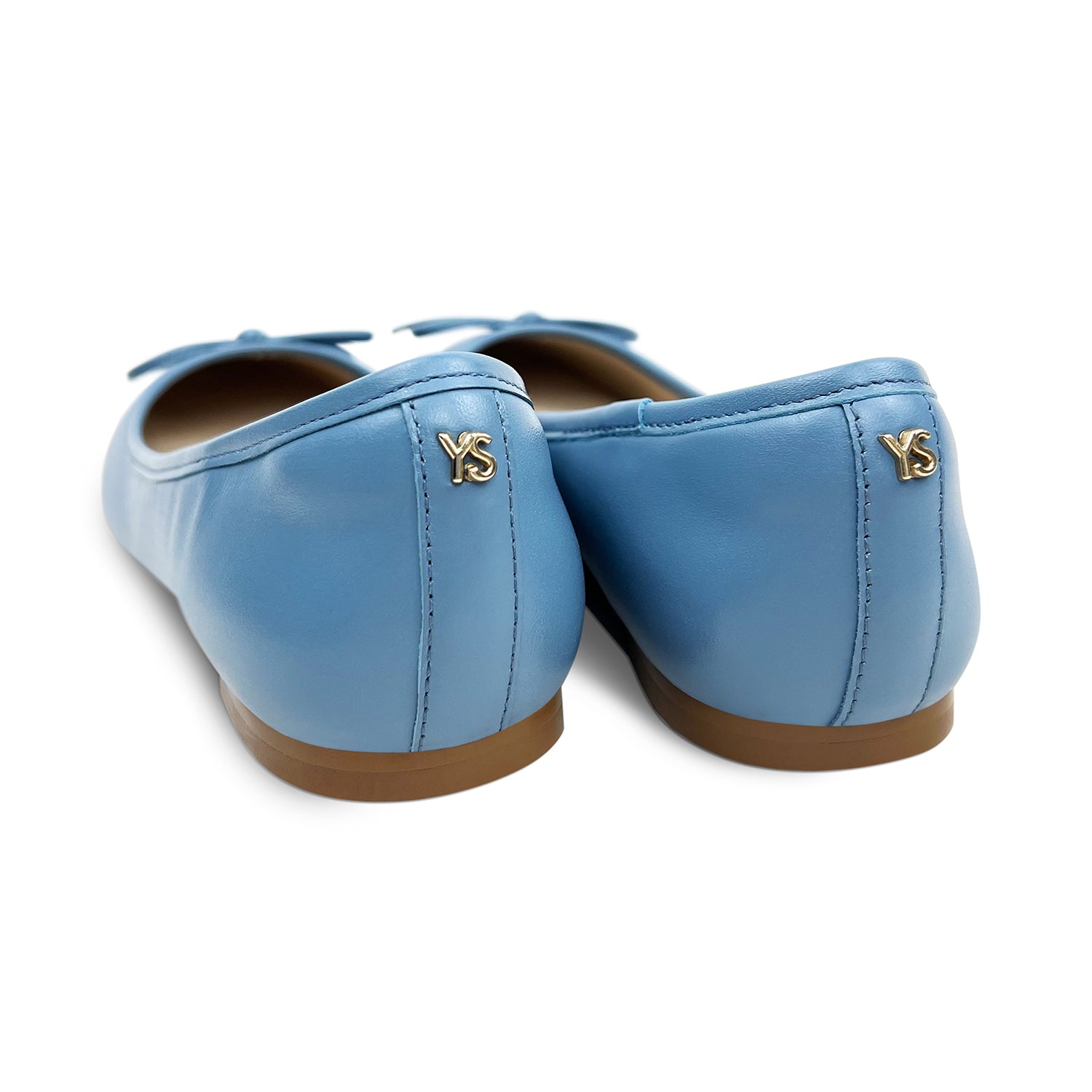 Sadie Ballet Flat in Aqua Nappa Leather