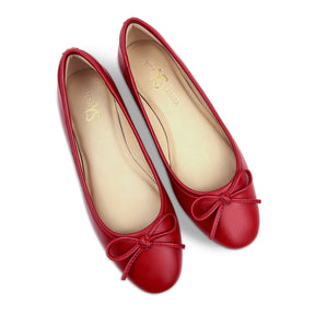 Sadie Ballet Flat in Red Nappa Leather