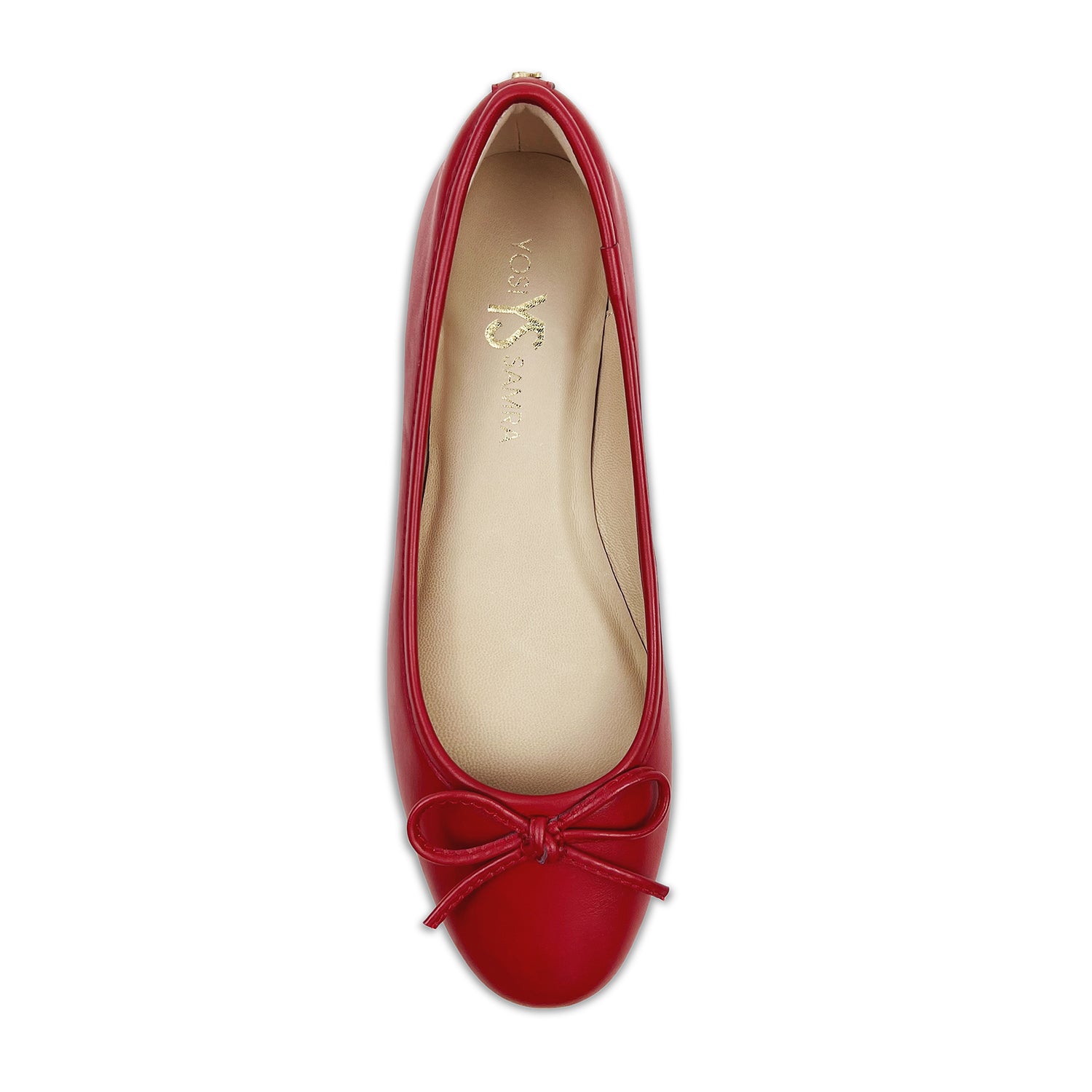 Sadie Ballet Flat in Red Nappa Leather