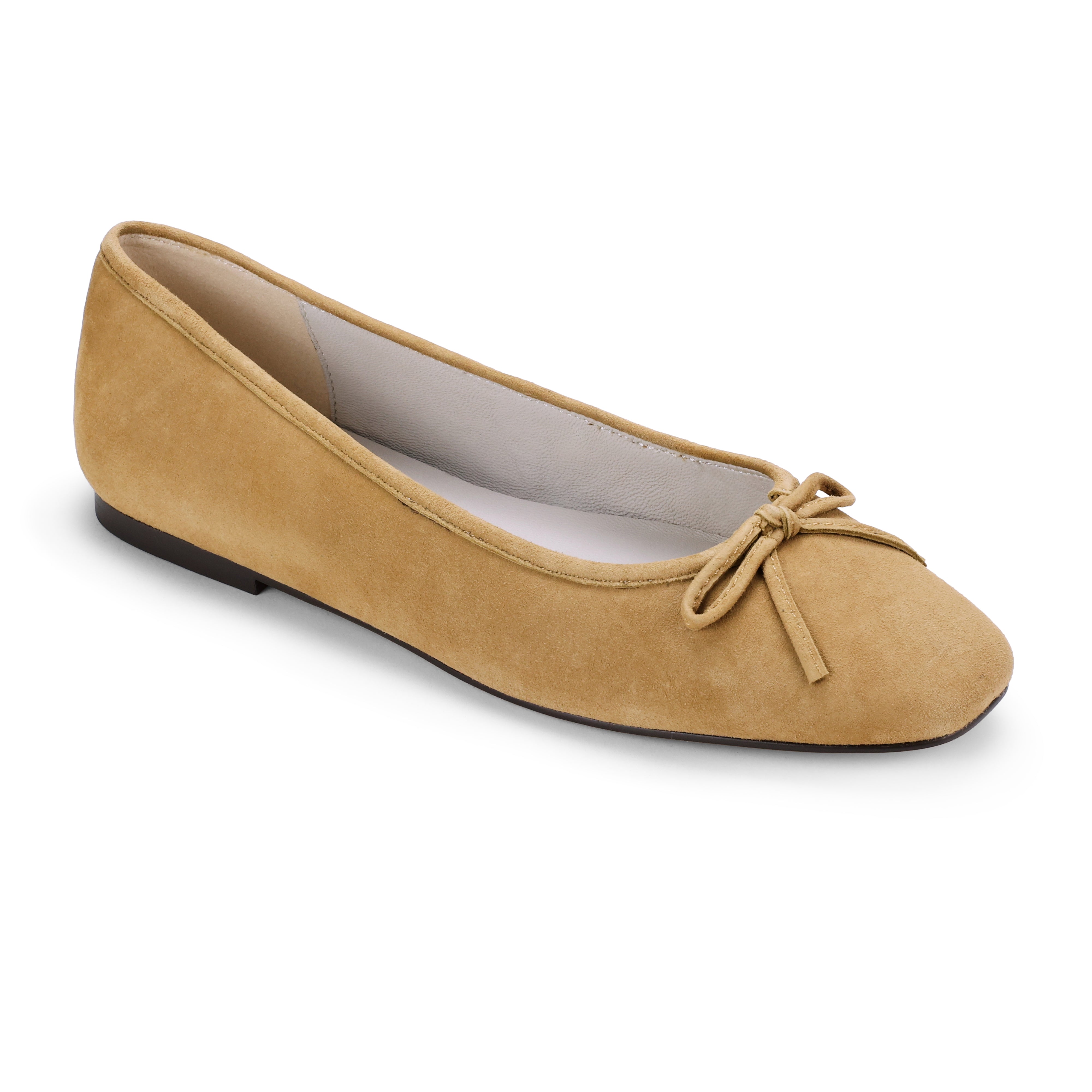 Sage Ballet Flat in Camel Suede