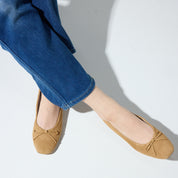Sage Ballet Flat in Camel Suede