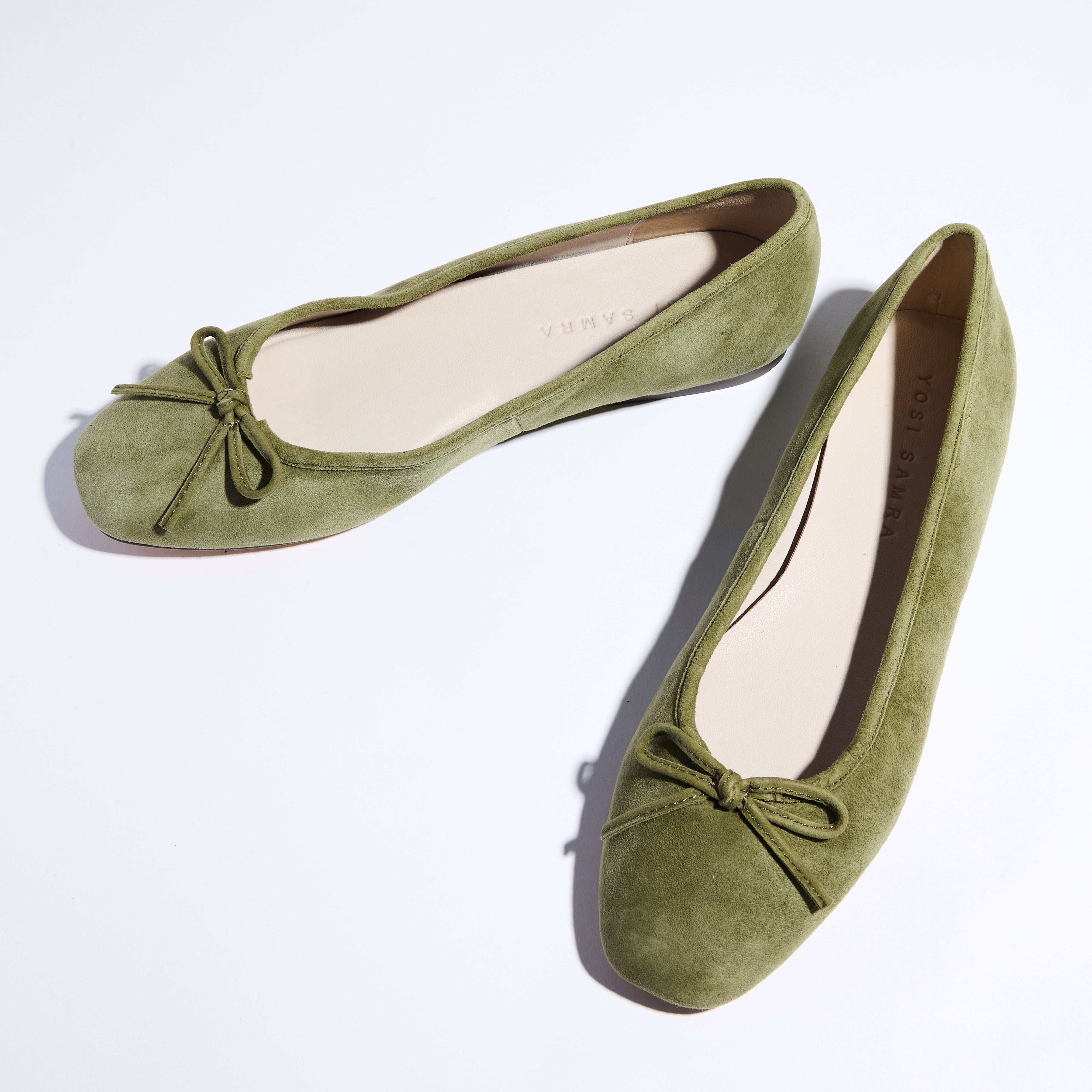 Sage Ballet Flat in Olive Suede