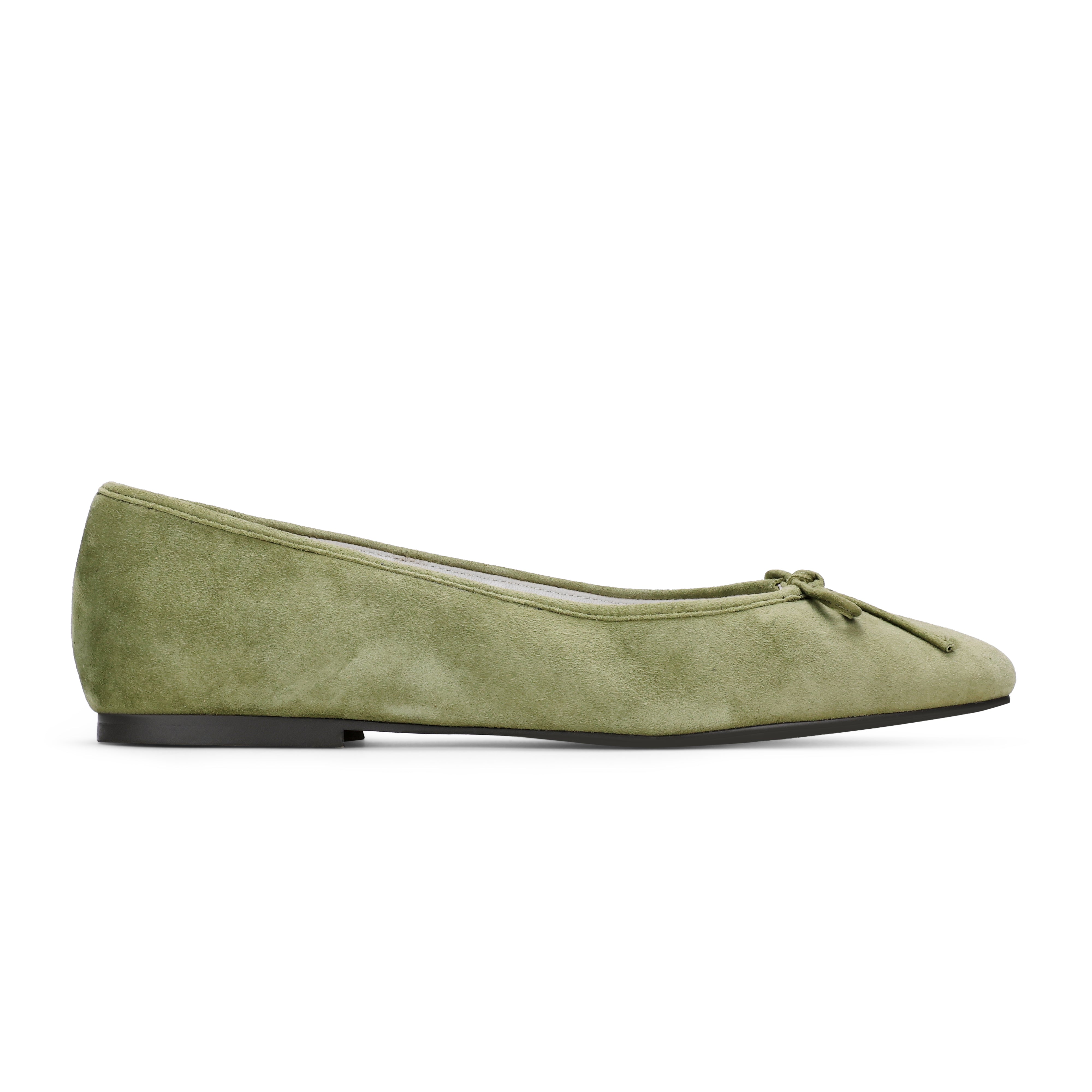 Sage Ballet Flat in Olive Suede
