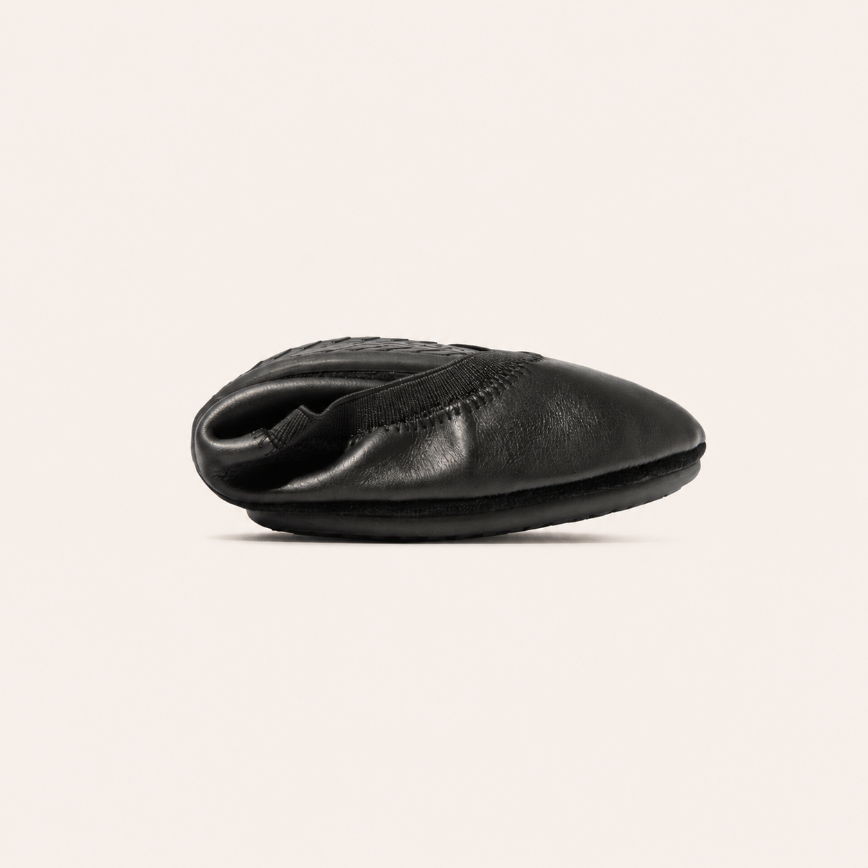 Samara Foldable Ballet Flat in Black Leather - Yosi Samra  - Women's Flats