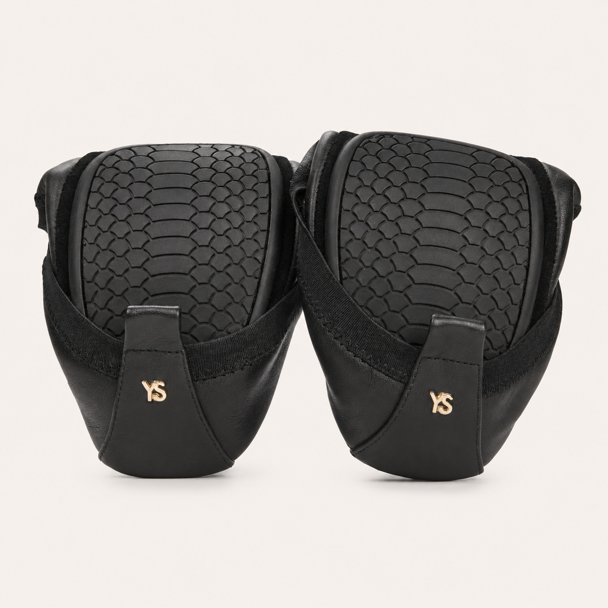 Samara Foldable Ballet Flat in Black Leather - Yosi Samra  - Women's Flats