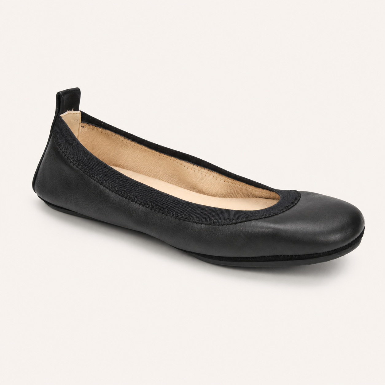 Samara Foldable Ballet Flat in Black Leather - Yosi Samra  - Women's Flats