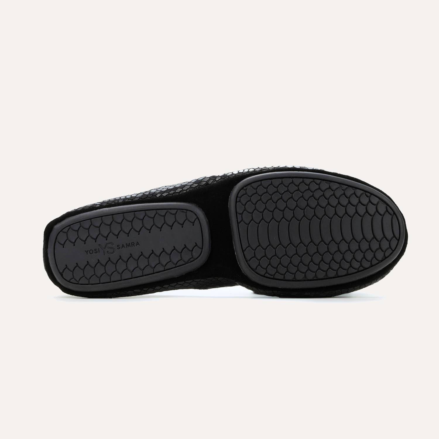 Samara Foldable Ballet Flat in Black Python - Yosi Samra  - Women's Flats