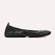 Samara Foldable Ballet Flat in Black Python - Yosi Samra  - Women's Flats