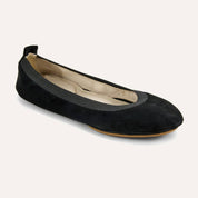 Samara Foldable Ballet Flat in Black Suede - Yosi Samra  - Women's Flats