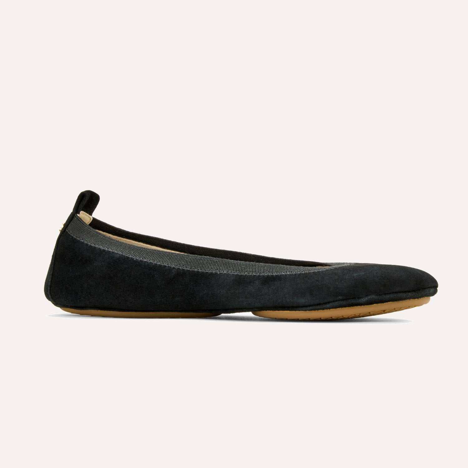 Samara Foldable Ballet Flat in Black Suede - Yosi Samra  - Women's Flats