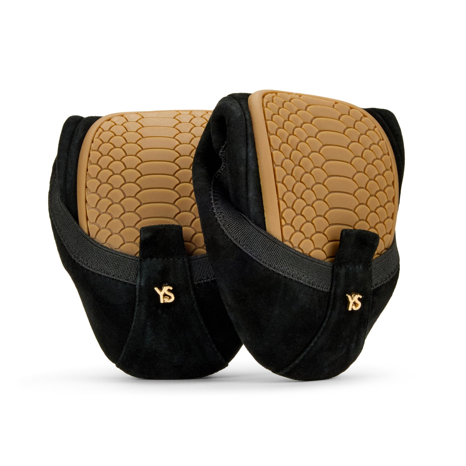 Samara Foldable Ballet Flat in Black Suede