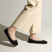Samara Foldable Ballet Flat in Black Suede - Yosi Samra  - Women's Flats