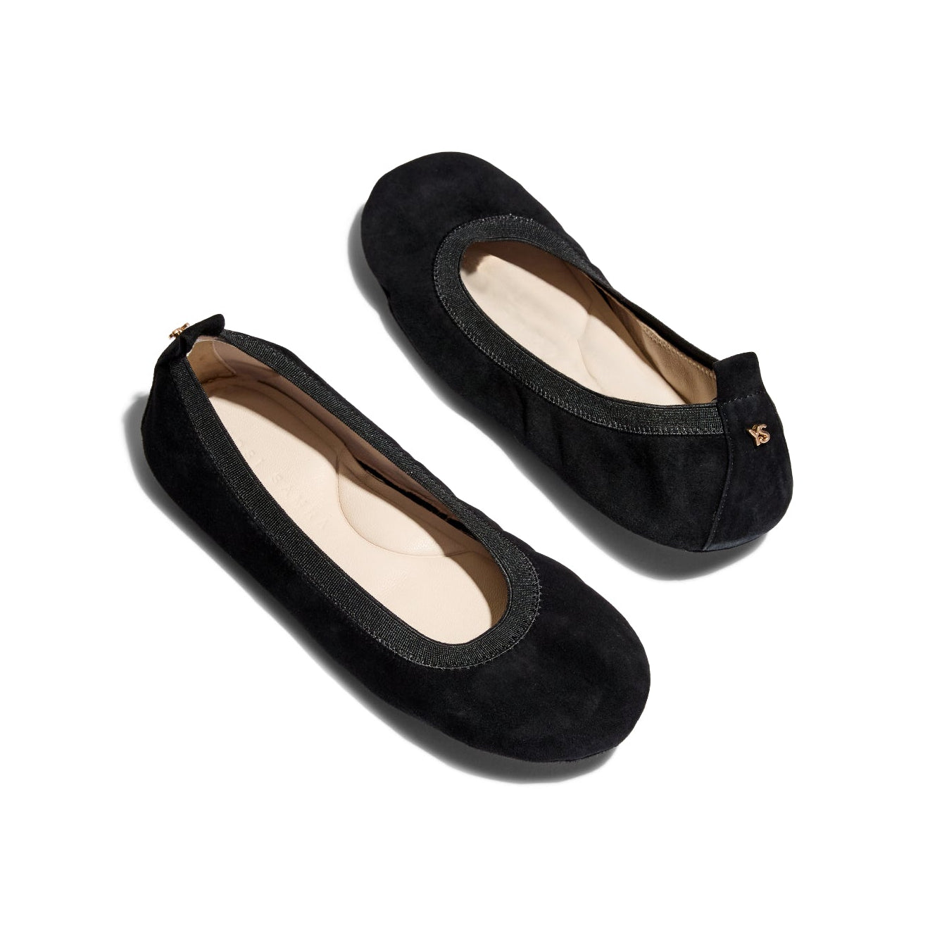 Samara Foldable Ballet Flat in Black Suede - Yosi Samra  - Women's Flats
