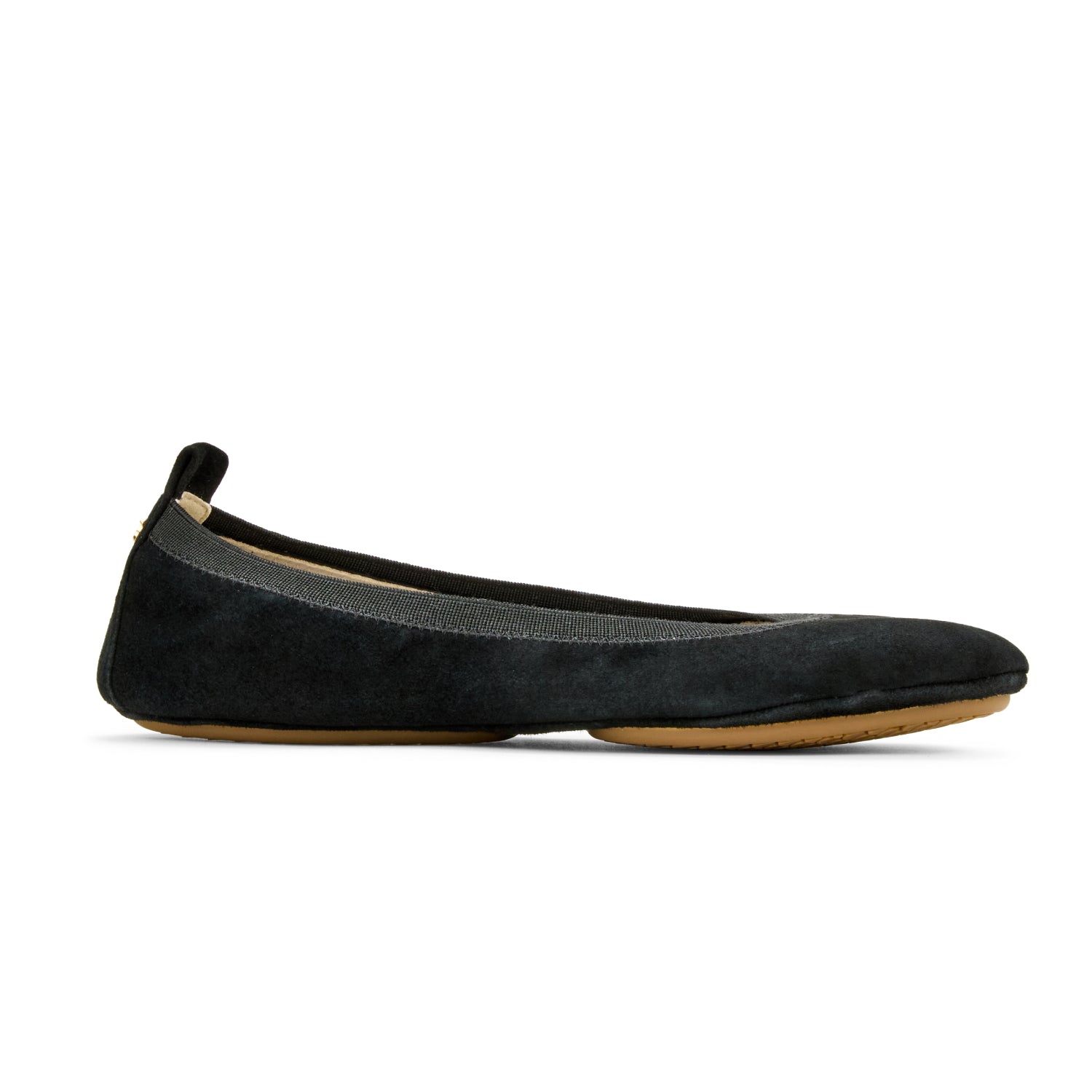 Samara Foldable Ballet Flat in Black Suede