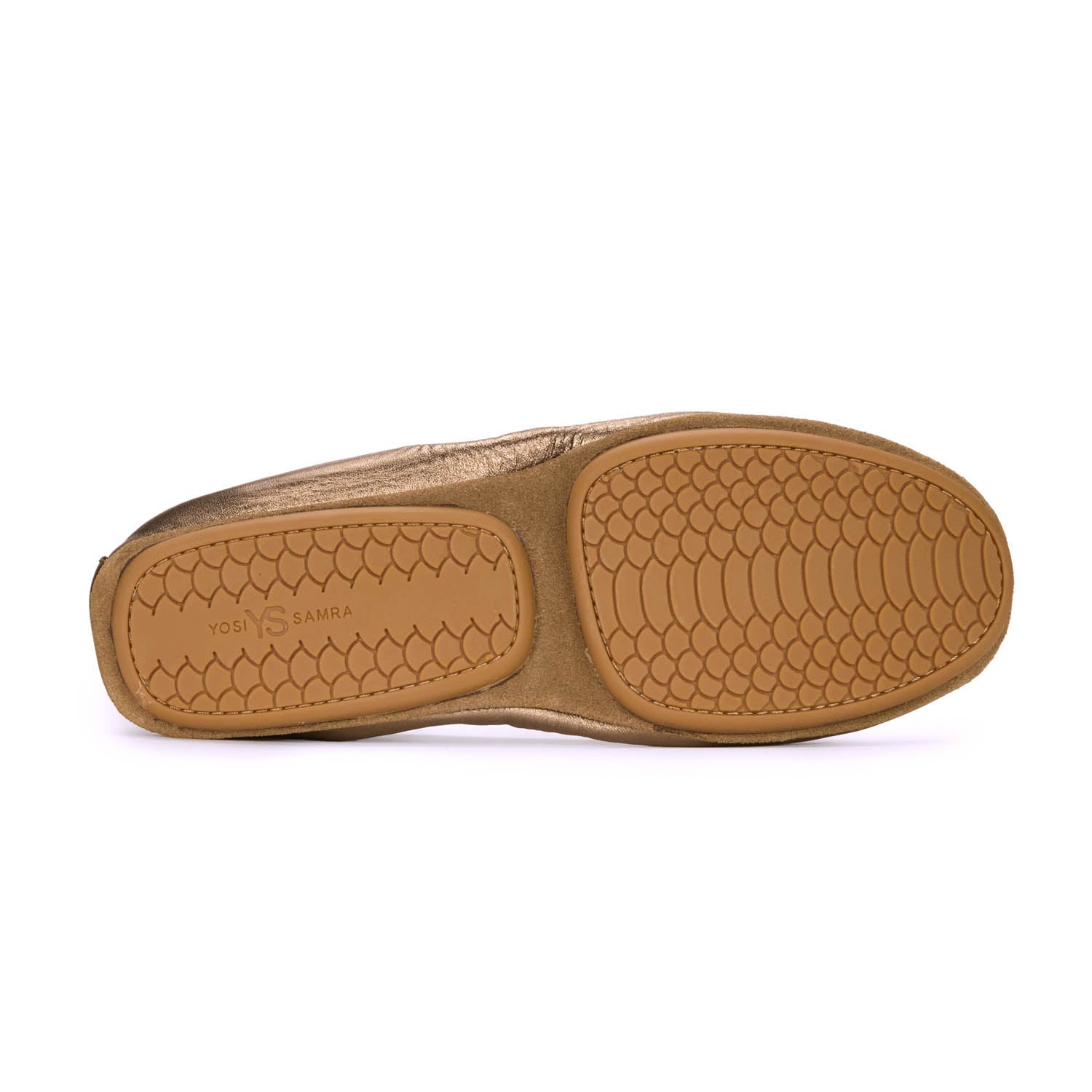 Samara Foldable Ballet Flat in Bronze Leather