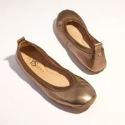 Samara Foldable Ballet Flat in Bronze Leather - Yosi Samra  - Women's Flats