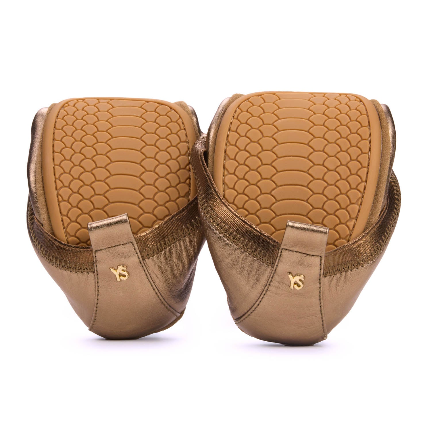 Samara Foldable Ballet Flat in Bronze Leather