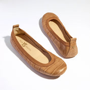 Samara Foldable Ballet Flat in Brown Croc Leather - Yosi Samra  - Women's Flats
