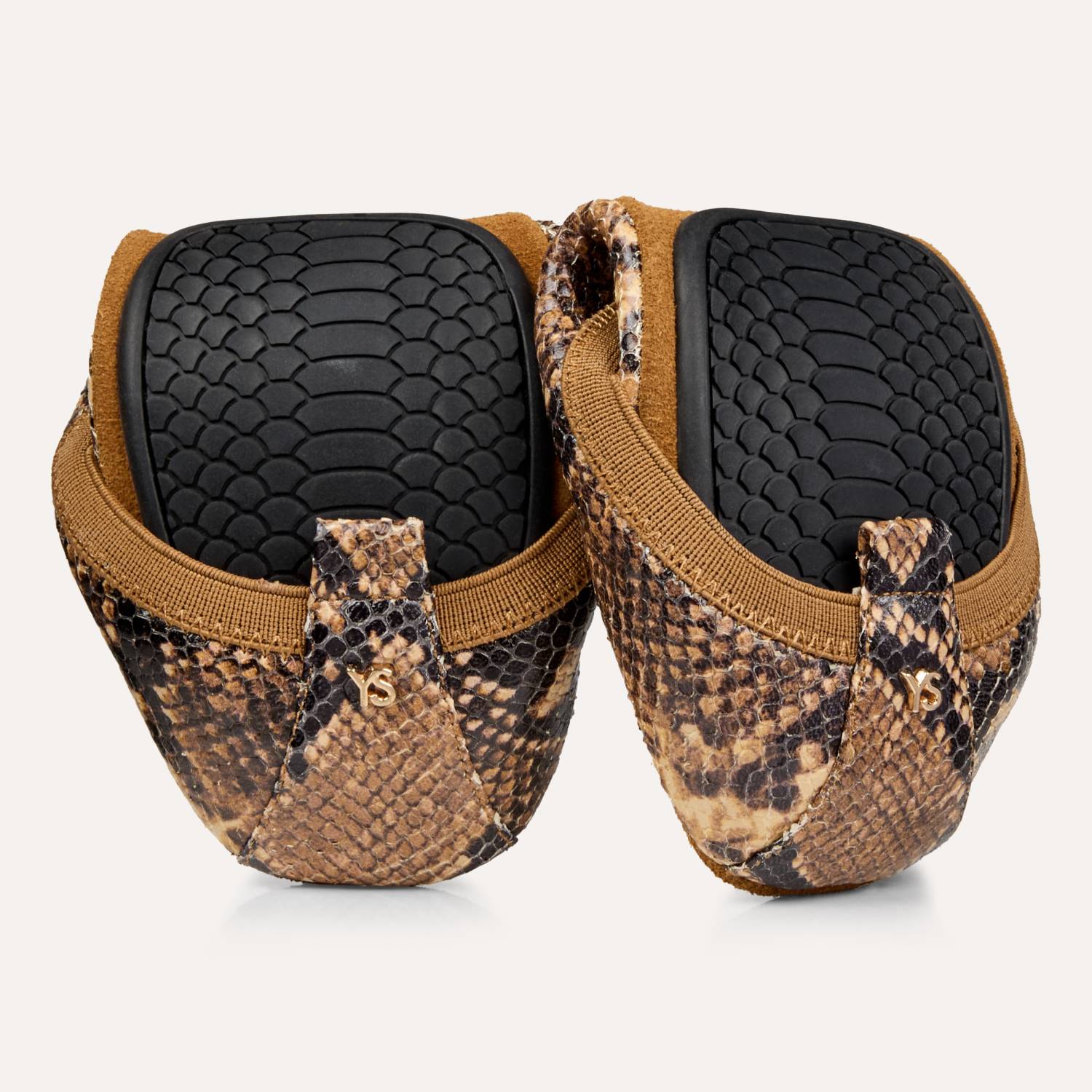 Samara Foldable Ballet Flat in Chocolate Snake