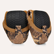 Samara Foldable Ballet Flat in Chocolate Snake