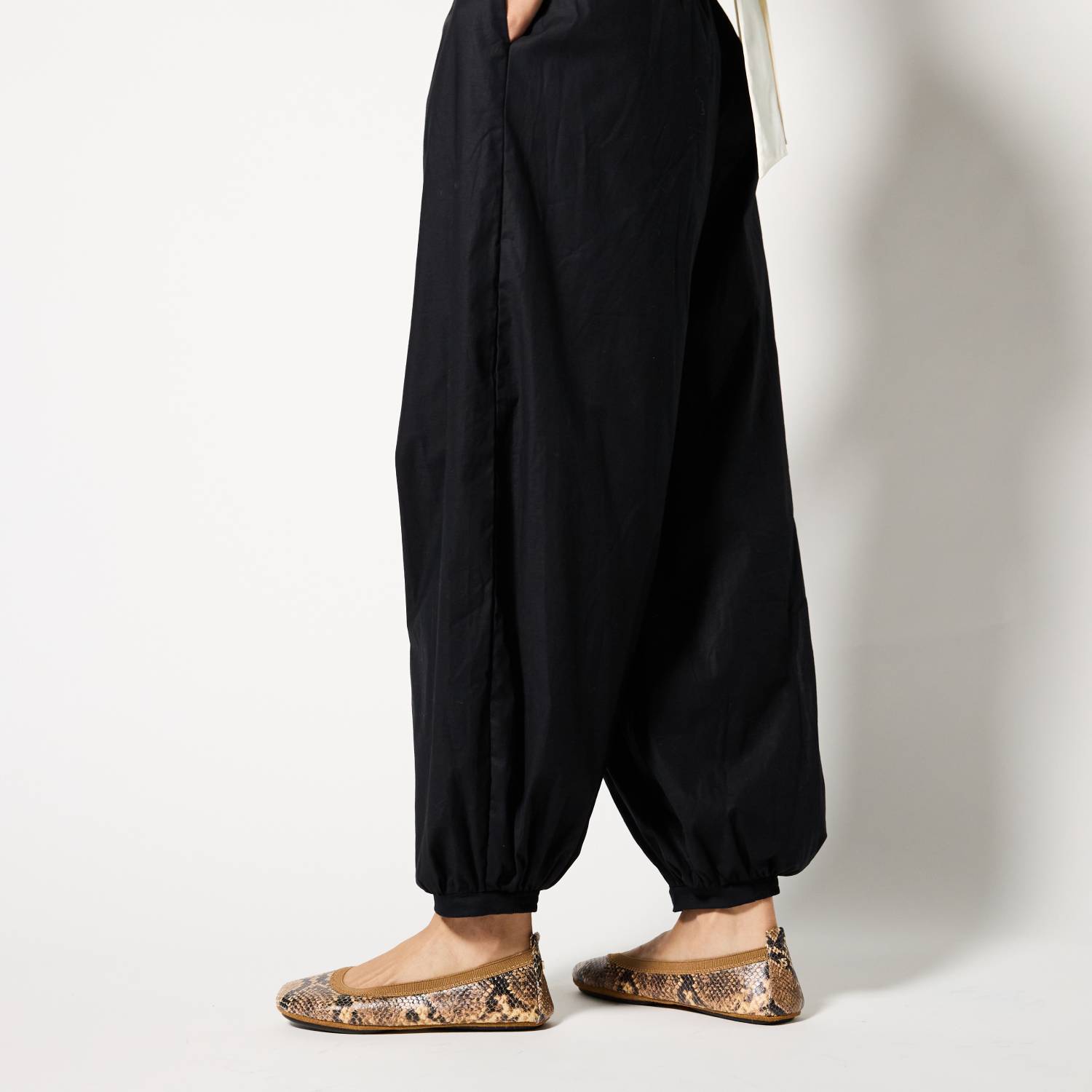 Samara Foldable Ballet Flat in Chocolate Snake