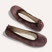 Samara Foldable Ballet Flat in Chocolate Suede