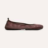 Samara Foldable Ballet Flat in Chocolate Suede