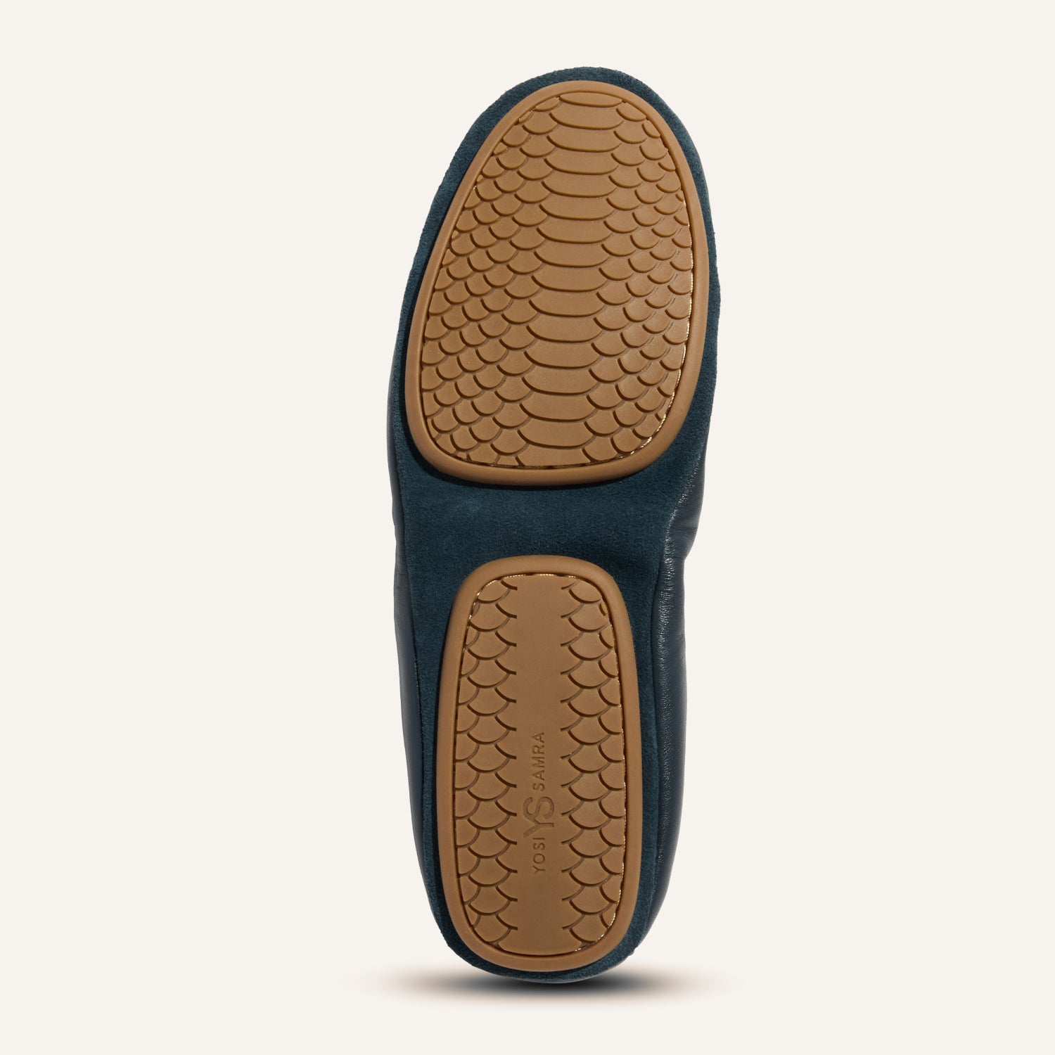 Samara Foldable Ballet Flat in Deep Navy Leather - Yosi Samra  - Women's Flats