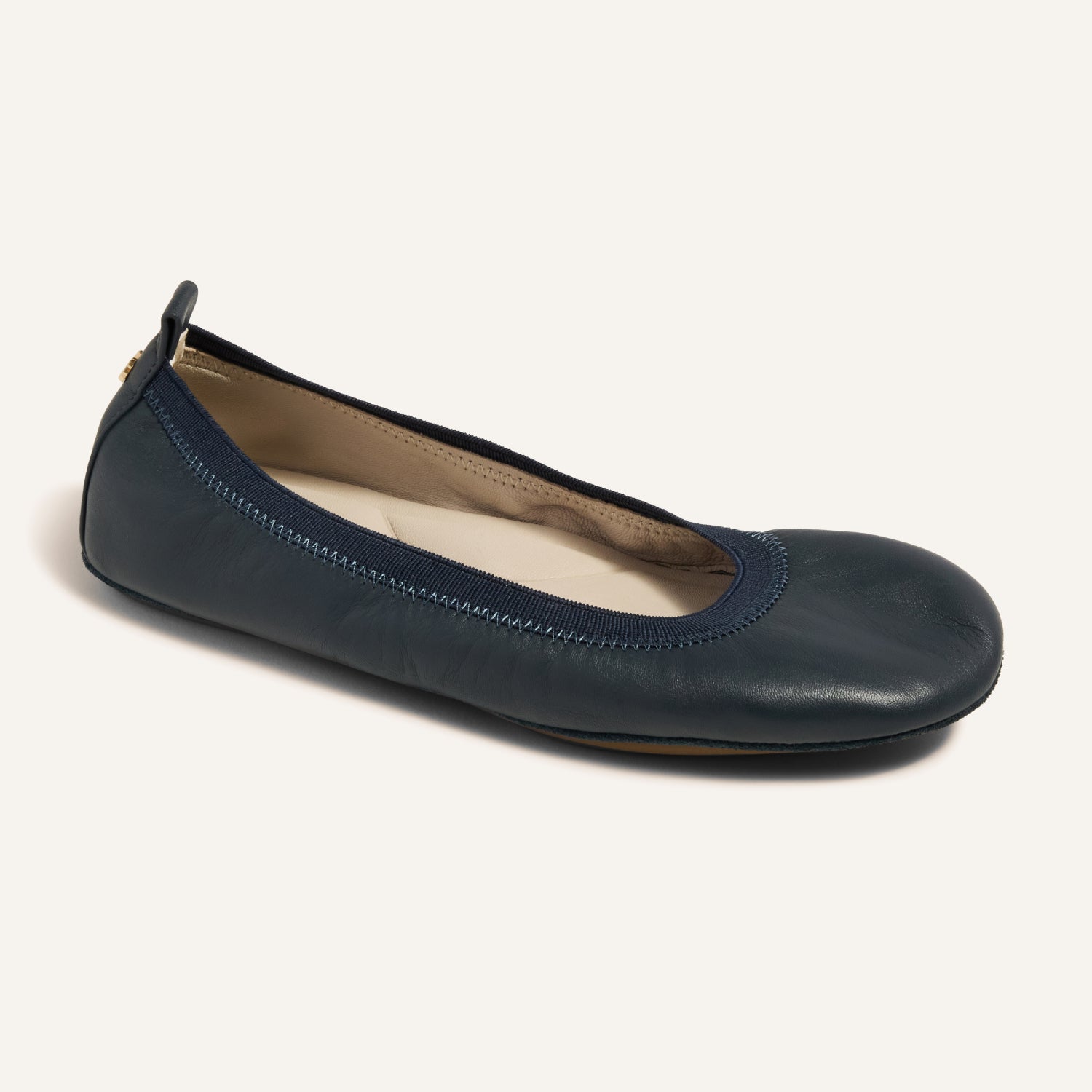 Samara Foldable Ballet Flat in Deep Navy Leather - Yosi Samra  - Women's Flats