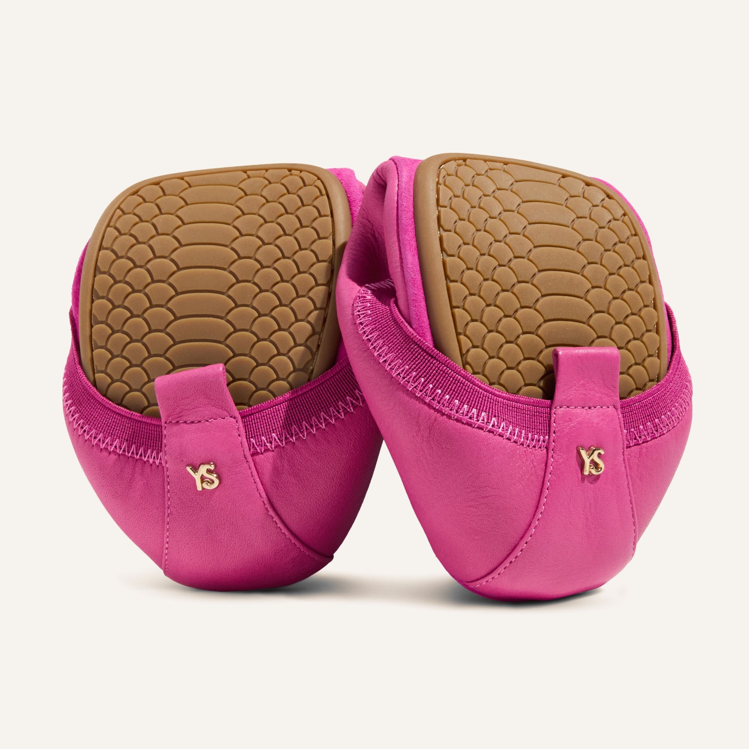 Samara Foldable Ballet Flat in Hibiscus Leather - Yosi Samra  - Women's Flats