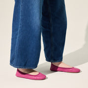 Samara Foldable Ballet Flat in Hibiscus Leather - Yosi Samra  - Women's Flats