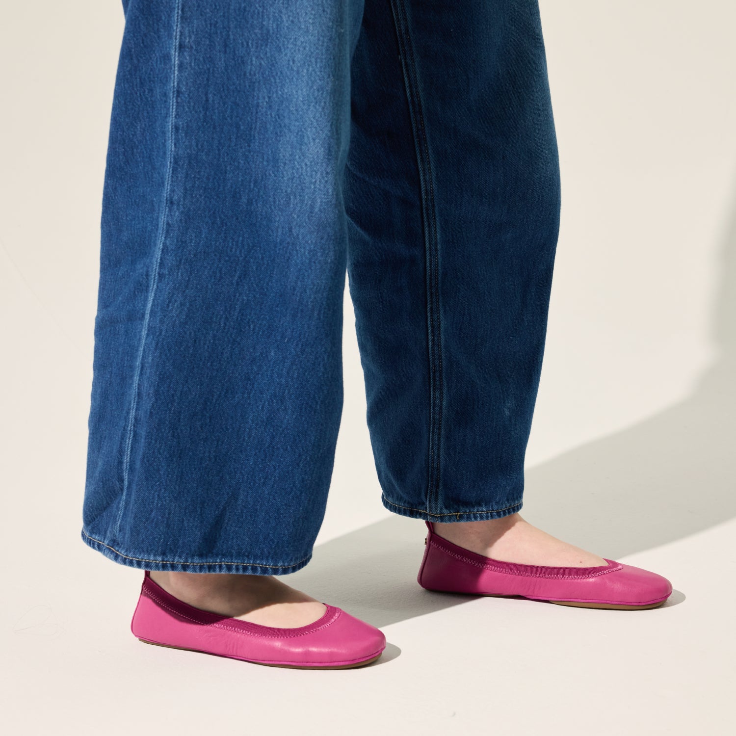 Samara Foldable Ballet Flat in Hibiscus Leather - Yosi Samra  - Women's Flats