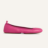 Samara Foldable Ballet Flat in Hibiscus Leather