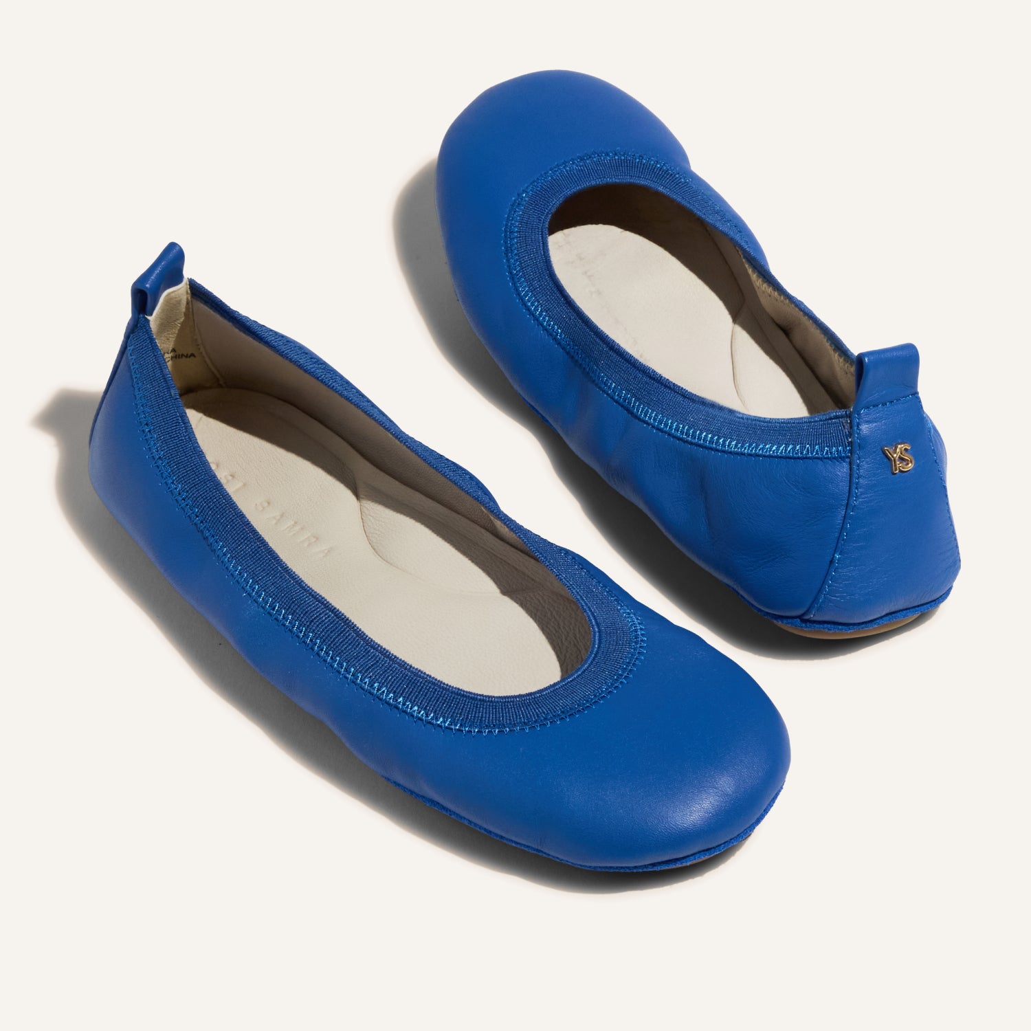 Samara Foldable Ballet Flat in Lapis Blue Leather - Yosi Samra  - Women's Flats