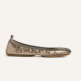 Samara Foldable Ballet Flat in Pewter Leather