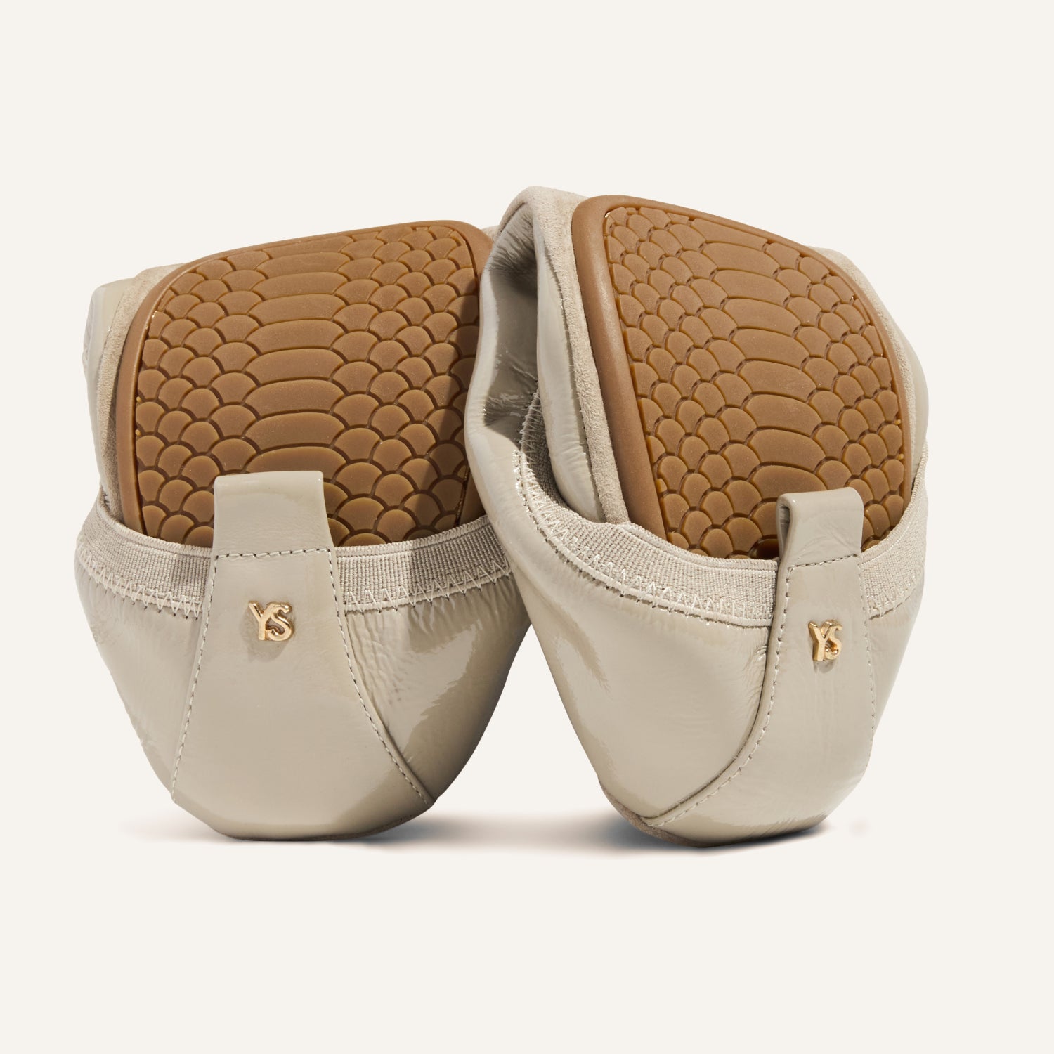 Samara Foldable Ballet Flat in Simply Taupe Patent - Yosi Samra  - Women's Flats