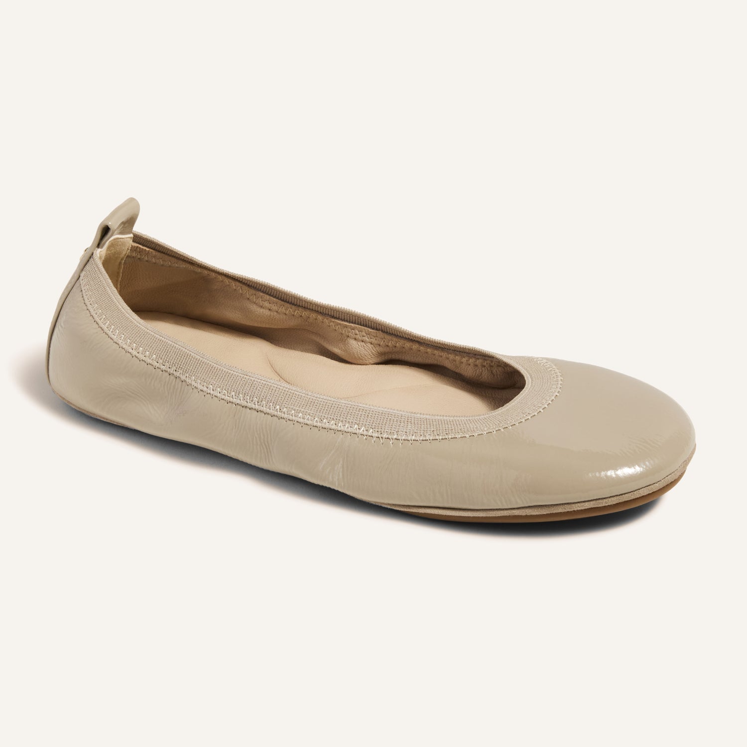 Samara Foldable Ballet Flat in Simply Taupe Patent - Yosi Samra  - Women's Flats