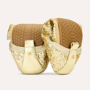 Samara Foldable Ballet Flat in Gold Glitter - Yosi Samra  - Women's Flats