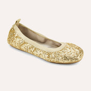 Samara Foldable Ballet Flat in Gold Glitter - Yosi Samra  - Women's Flats