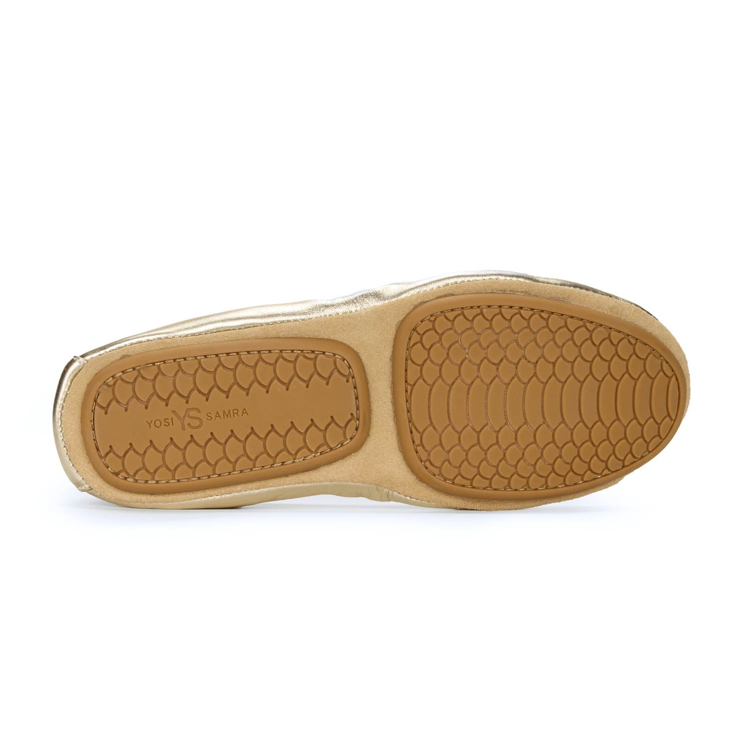 Samara Foldable Ballet Flat in Gold Leather - Yosi Samra  - Women's Flats
