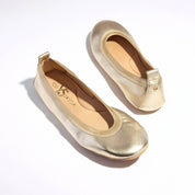 Samara Foldable Ballet Flat in Gold Leather - Yosi Samra  - Women's Flats