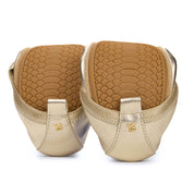 Samara Foldable Ballet Flat in Gold Leather - Yosi Samra  - Women's Flats