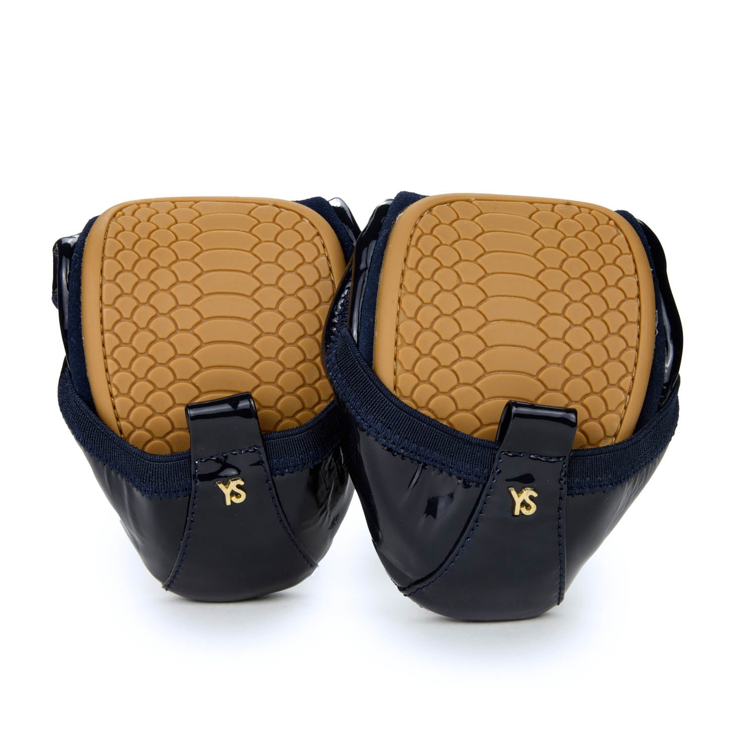 Samara Foldable Ballet Flat in Deep Navy Patent - Yosi Samra  - Women's Flats