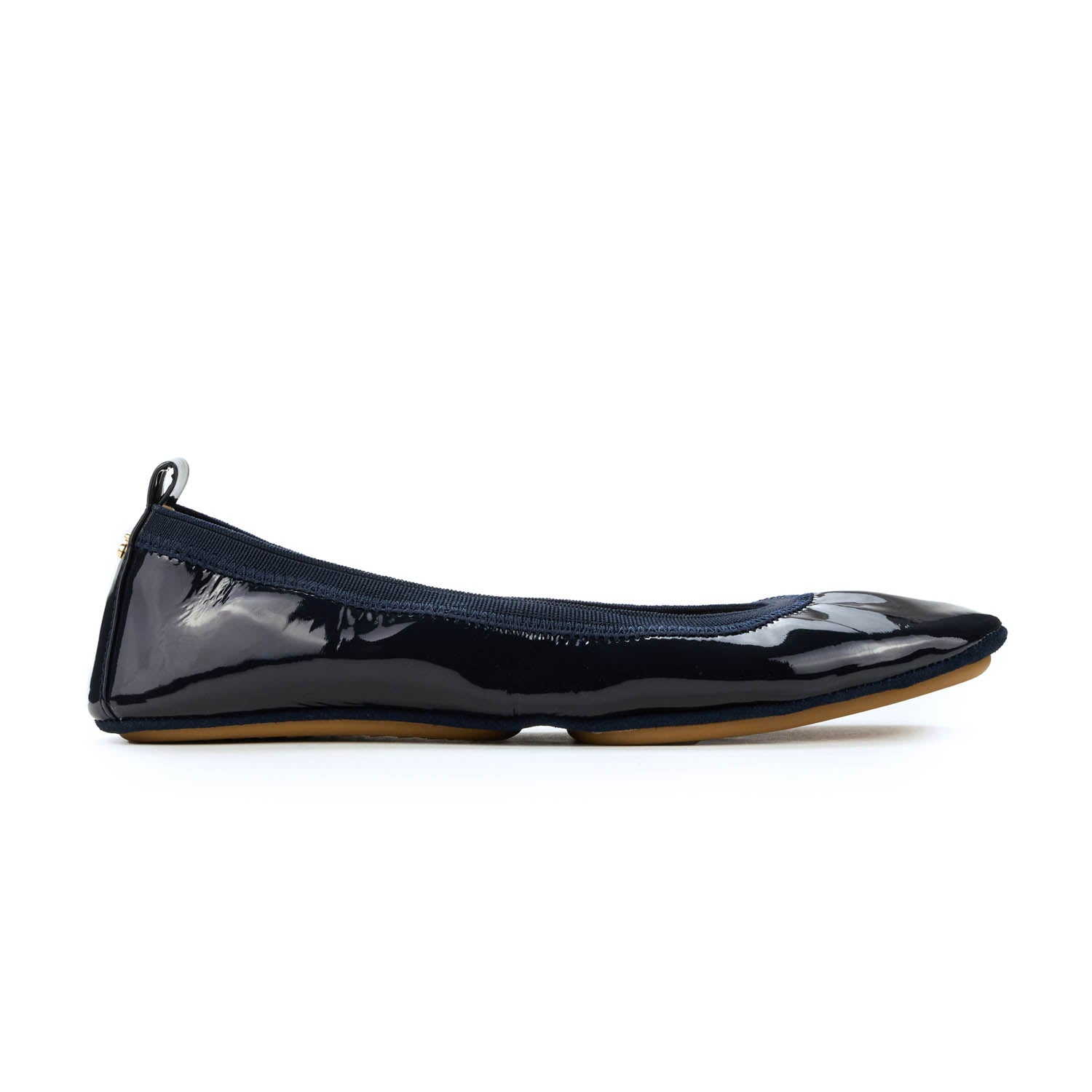 Samara Foldable Ballet Flat in Deep Navy Patent - Yosi Samra  - Women's Flats