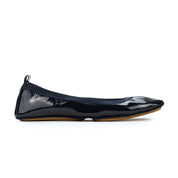 Samara Foldable Ballet Flat in Deep Navy Patent - Yosi Samra  - Women's Flats