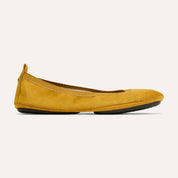 Samara Foldable Ballet Flat in Ochre Suede