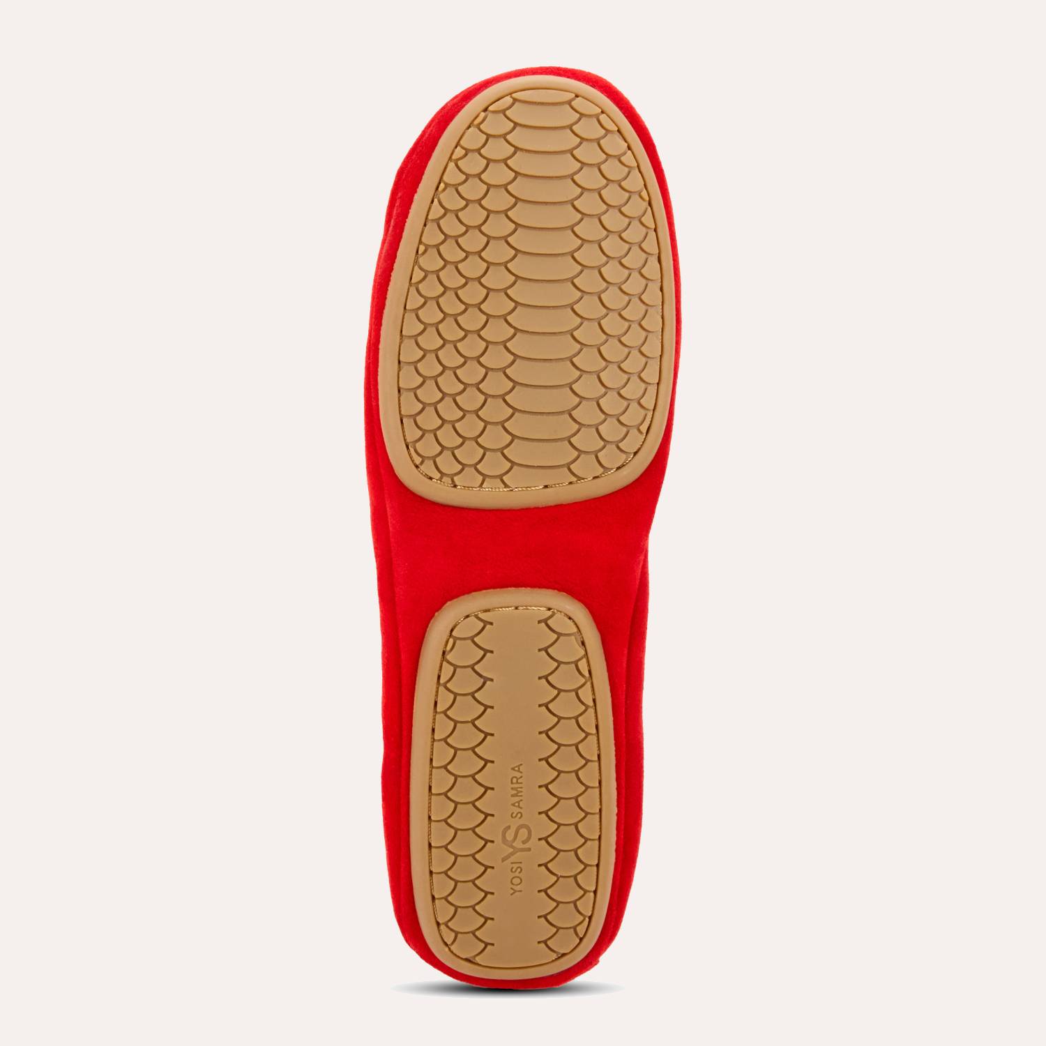 Samara Foldable Ballet Flat in Red Suede