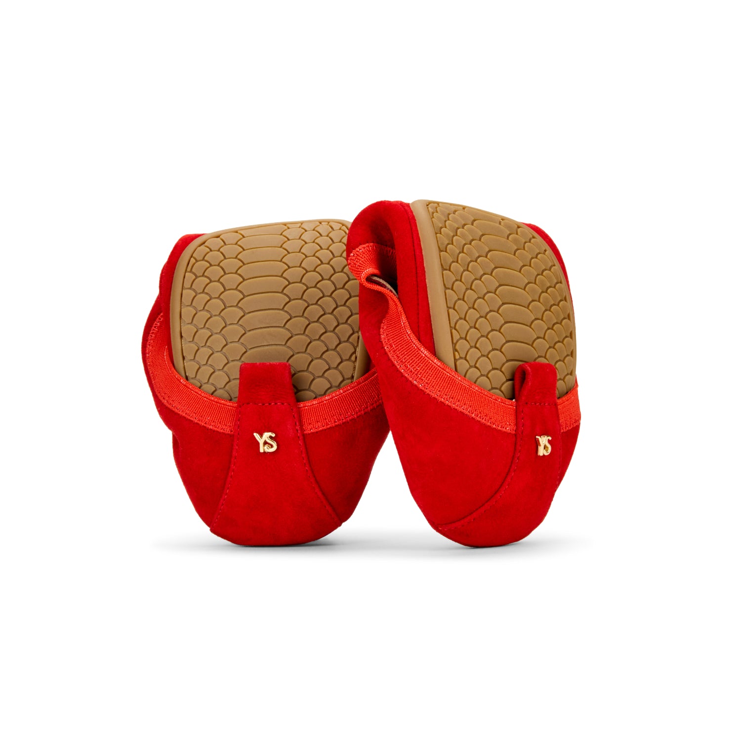 SAMARA FOLDABLE BALLET FLAT IN RED SUEDE