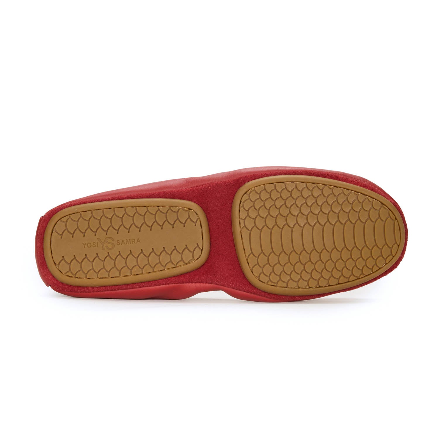 Samara Foldable Ballet Flat in Ruby Red Leather - Yosi Samra  - Women's Flats