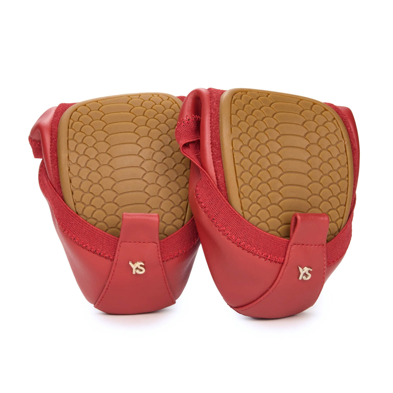 Samara Foldable Ballet Flat in Ruby Red Leather - Yosi Samra  - Women's Flats